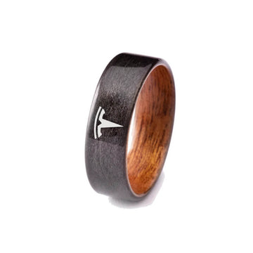 Gray tulip wood Tesla ring 